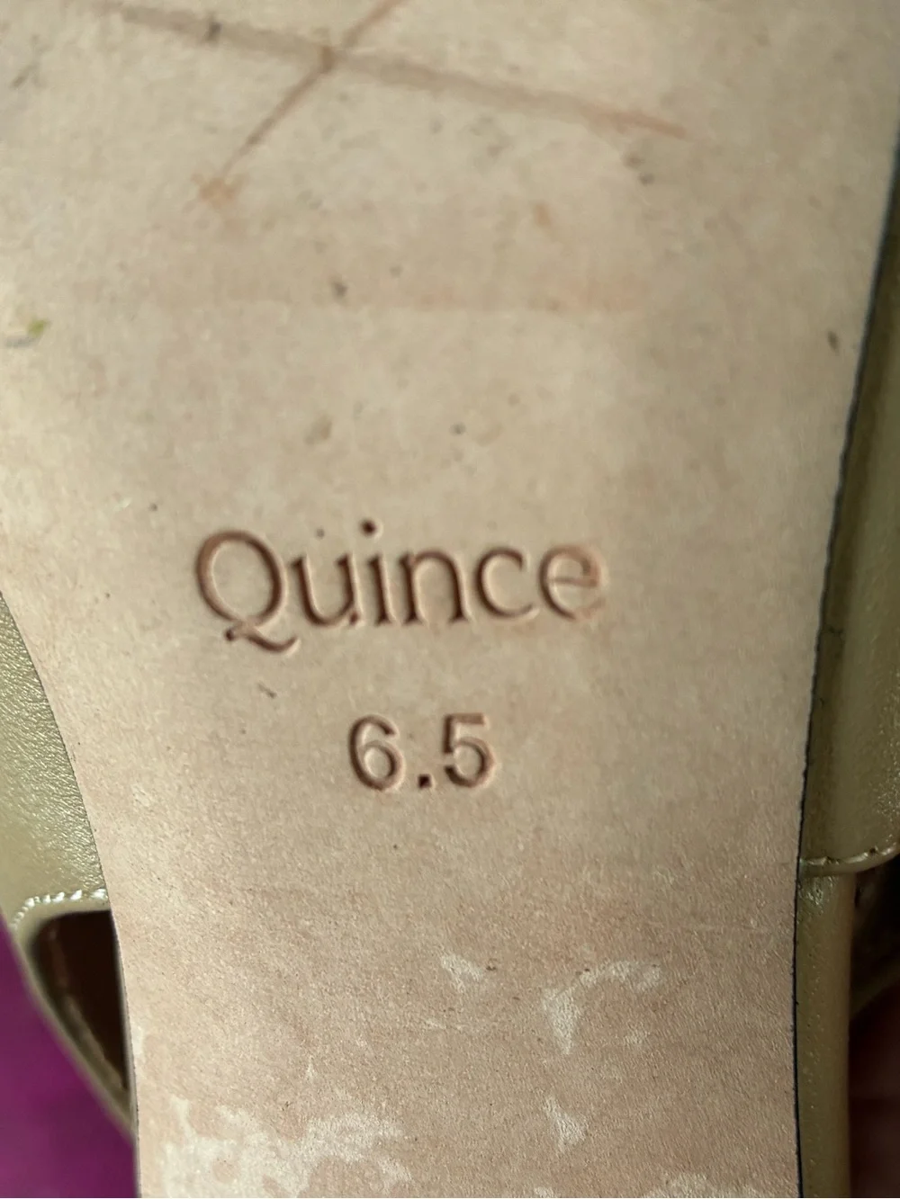 Quince Italian Leather 65mm Captoe Slingback Heel Sz 6.5
